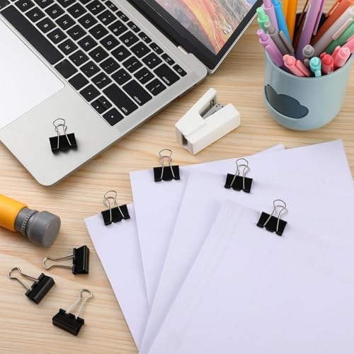 Jetec 800 Pcs Black 1 Inch Binder Clip Paper Clamp Metal Paper Clip - Image 7