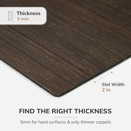 Anji Mountain 52" x 44" Bamboo Office Chair Mat for Carpet & Hardwood Floor - Image 6
