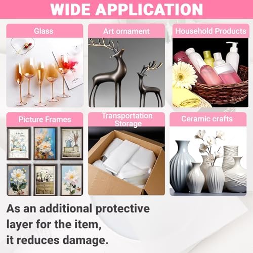 12"X 12" Cushion Foam Pouches, 100 Pack Foam Wraps Pouches, Packing Cushioning Supplies Protect Dishes, crafts, Glassware and Fragile Items, Protective Packing Sleeves for Moving, Packaging, Storage - Image 7