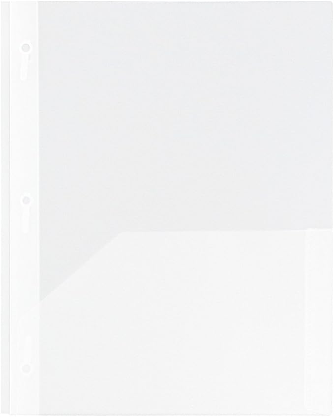 JAM PAPER Plastic Color POP Folders - 2 Pocket Durable Folders with Metal Prongs Fastener Clasps - Clear - Bulk 96/Pack - Image 5