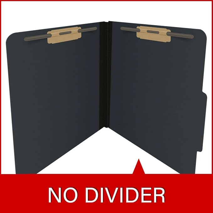 Top Tab Pressboard Folders, Letter Size, 2" exp, Fasteners Pos #1 & #3, Black (Box of 25) - Image 8