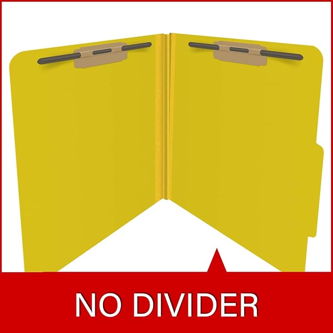 25 Pt. Pressboard Classification Folders, 2/5 Cut ROC Top Tab, Letter Size, No Dividers, Yellow (Box of 25) - Image 8
