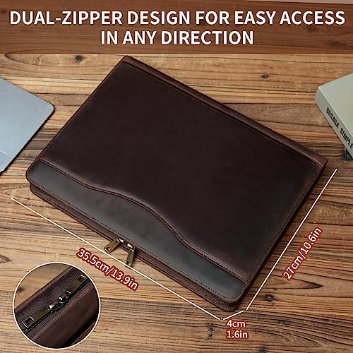 YIWEN Personalized Leather 3 Ring Binder Portfolio for 8.5 x 11” Notepad - Image 7