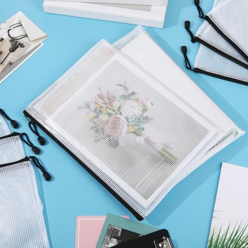 Zhehao 100 Pcs A4 Mesh Zipper Pouch Bag Bulk Black Mesh Pouch with Zipper - Image 7