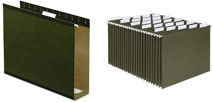 Pendaflex 04152X3 Extra Capacity Reinforced Hanging File Folders, 3-Inch Letter Size, Standard Green, 25 Per Box by Unknown