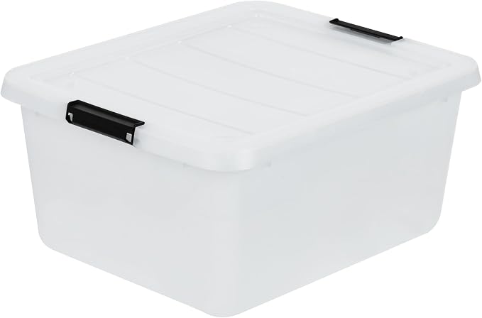 IRIS USA 18 Quart Clear Storage Organizer with Removable Dividers | Removable dividers organize tools, pantry goods, and household supplies. Stackable design saves space - Image 7