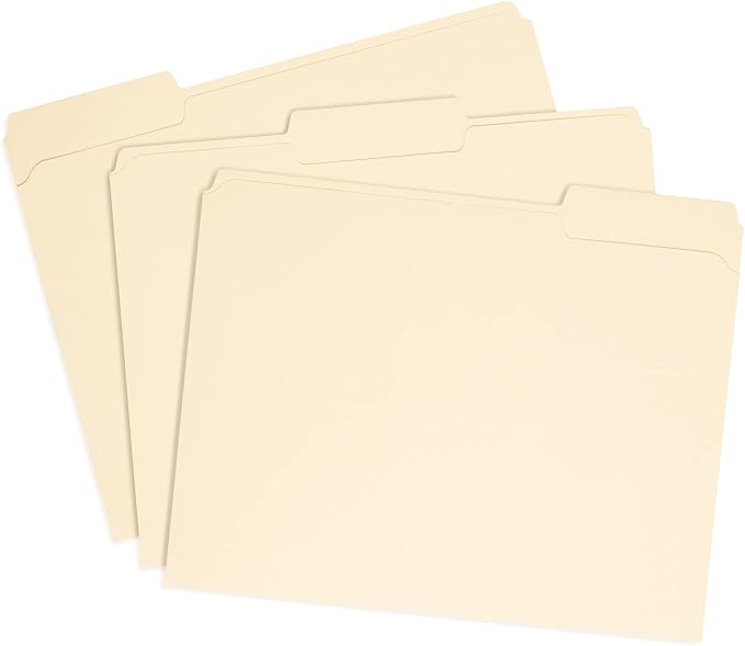 Blue Summit Supplies 100 Heavy Duty Manila File Folders, Letter Size, 14pt | Heavy duty 14pt manila, reinforced 1/3 cut tabs, for office, home, and classroom document filing - Image 8