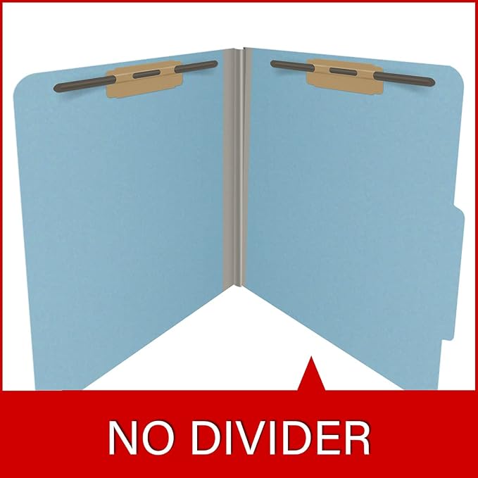 25 Pt. Pressboard Classification Folders, 2/5 Cut ROC Top Tab, Letter Size, No Dividers, Light Blue (Box of 25) - Image 8