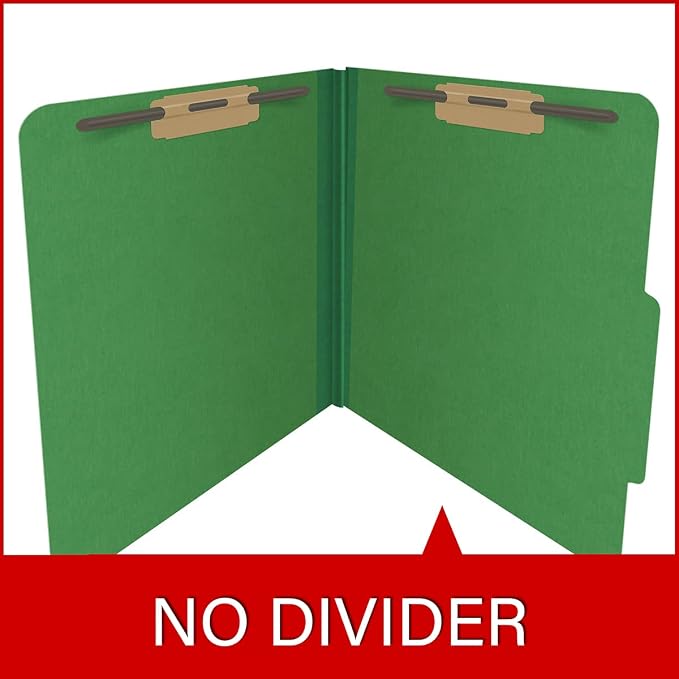 25 Pt. Pressboard Classification Folders, 2/5 Cut ROC Top Tab, Letter Size, No Dividers, Moss Green (Box of 25) - Image 8