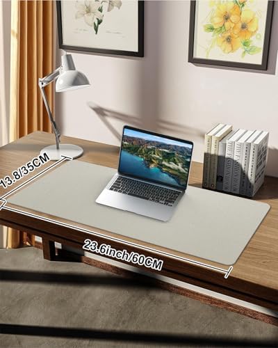 Small Desk Mat,Leather Desk Pad Protector,Desk Mouse pad,Office Desk mat,Laptop Mat for Desk, Non-Slip PU Leather Desk Blotter,Waterproof Desk Writing Pad for Office/Home(23.6"x13.8",Beige) - Image 6