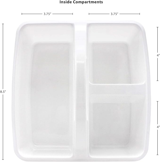 Teacher Created Resources White Portable Plastic Storage Caddy 6-Pack for Classrooms, Kids Room, and Office Organization, 3 Compartments - Image 6
