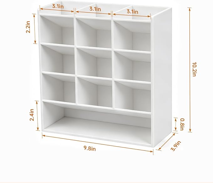 BEYGORM Acrylic Vertical Marker Organizer for 150 Markers, Desk Orgaizer | 13 Compartments Clear Angled Pen & Pencil Holder, Large Stationery & Art Supply Storage for School (10.2 x 9.8 x 4 Inch) - Image 7