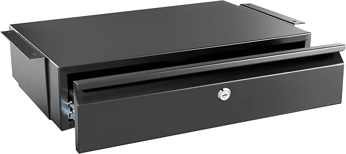 Mount-It! Locking Under Desk Pull-Out Drawer, Heavy-Duty Steel Under Table Slide-Out Storage Organizer with Key Lock for Private Storage, Smooth Glide Track, Fits Desks Over 0.71″ Thick - Image 9