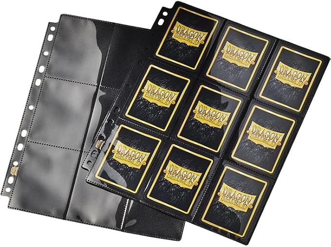 Dragon Shield Binder Pages – 18 Pocket Clear with Black Back – 50x18 Binder Pages - Trading Cards – Card Games - Compatible with Pokemon, Yugioh, and Magic The Gathering MTG TCG OCG & Hockey Cards - Image 2