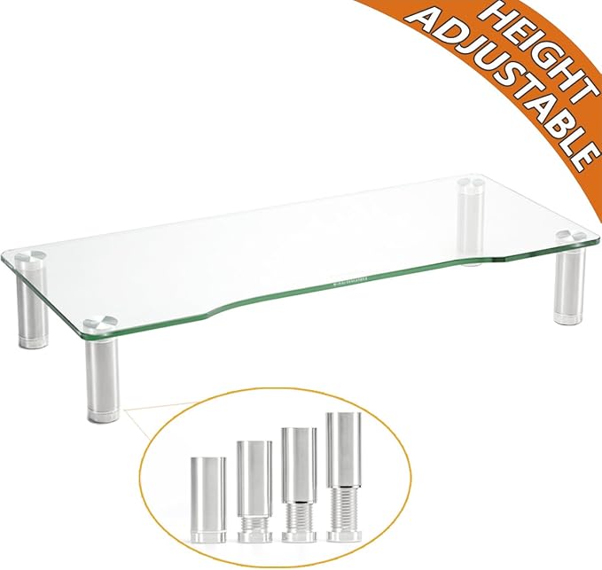 Hemudu Clear Computer Monitor Riser with Height Adjustable Multi Media Desktop Stand for Flat Screen LCD LED TV, Laptop/Notebook/Xbox One,HD01T-001 - Image 8