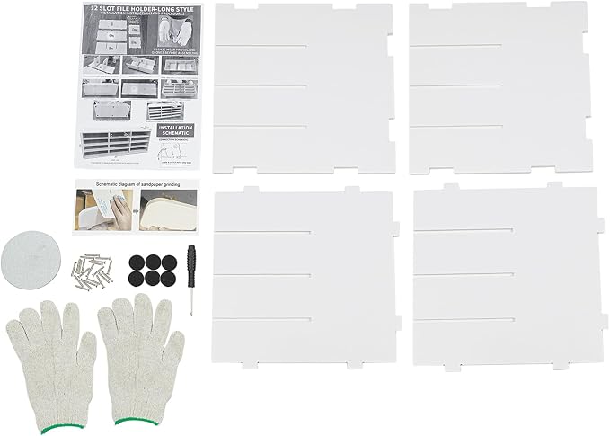 Literature Organizer 12 Slots Desk File Literature Sorter Mailbox Sorter Paper and Mail Organizer Desktop Paper Storage Holder for Home, Office and Classroom (31.46*12.13*11.81in, White) - Image 9