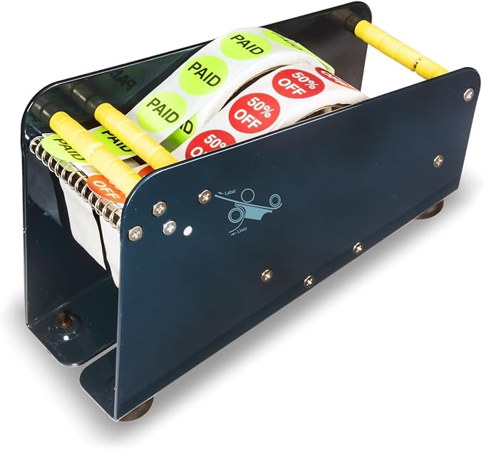 Excell LD-318 Manual Metal Label Dispenser (Fits 3" Wide Labels) | Pull-and-take design for easy peeling. Fits 3" wide multi-rolls. Sturdy metal dispenser with 4 non-slip suction cups. - Image 6