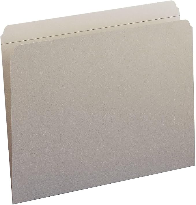 Smead File Folder, Reinforced Straight-Cut Tab, Letter Size, Gray, 100 per Box (12310) - Image 9