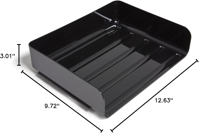 TRU RED Side‑Load Stackable Plastic Letter Tray, Black, 6‑Pack – Desktop Paper Organizer for Office Files & Documents - Image 6
