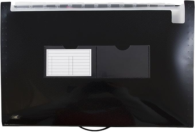 JAM PAPER Accordion Folders - 13 Pocket Plastic Expanding File - Legal Size - 10 x 15 - Black - 2/Pack - Image 3