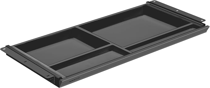 Mount-It! Under Desk Drawer with 4 Compartments, Deep Low-Profile Slide-Out Storage Organizer, 25.8″ x 12.5″ x 1.6″, Smooth Glide Pull-Out Tray for Traditional & Single Motor Standing Desks, Black - Image 9