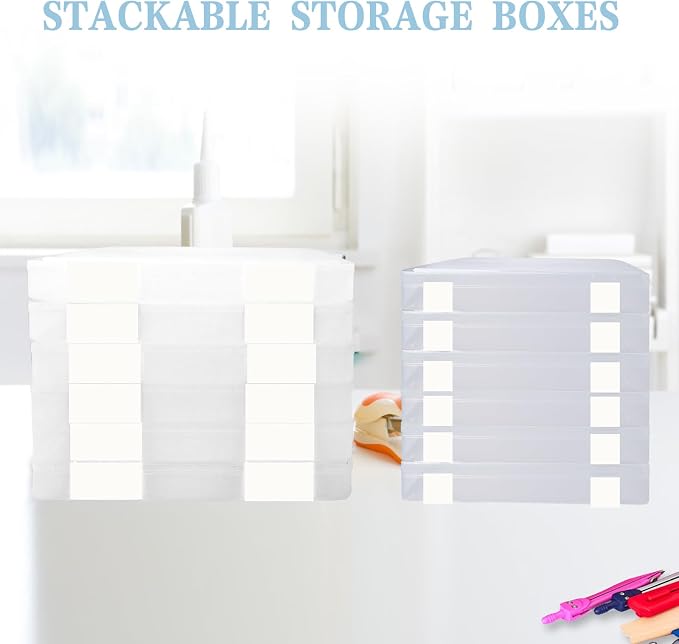12 Pcs Clear A4 A5 File Box Document Plastic Storage Box with 48 Labels File Holder Organizer Box Paper Plastic Case Magazine Protector with Buckle Office School Supplies(White) - Image 6