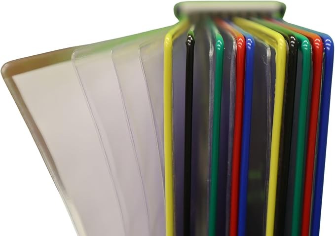Tarifold FoldFive Display Pockets, Letter Size, Assorted, 5 Pack | 5 FoldFive PVC pockets hold up to 50 letter-size sheets, wire-reinforced frames, snap-on index tabs, for Tarifold systems - Image 4