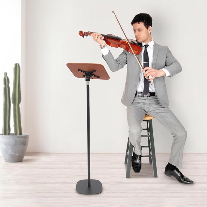Sheet Music Stand & Desktop Book Stand, Music Book Holder Stand,Wooden Portable Sheet Music Table Stand Height Adjustable from 31.5-66.9in with Book Stand Support - Image 8