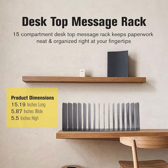 MMF Industries STEELMASTER Desk File Organizer | 15 Compartments | Scratch & Chip-Resistant Finish | Durable Steel Construction | Vertical File Organizer - Image 5