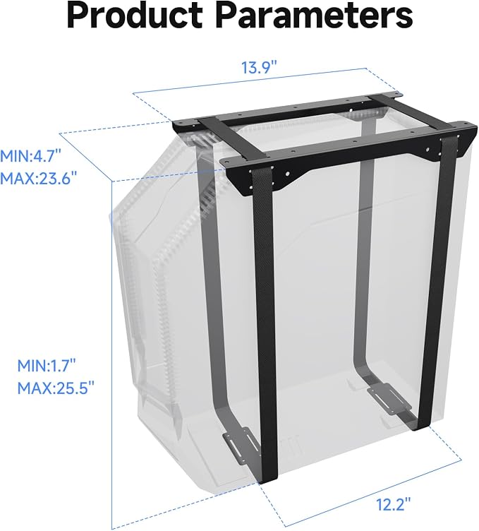 Suptek Uiversal PC Wall Mount,Computer Case CPU Holder Under-Desk PC Holder Adjustable Straps and Steel Bracket,ZJJ004 - Image 7