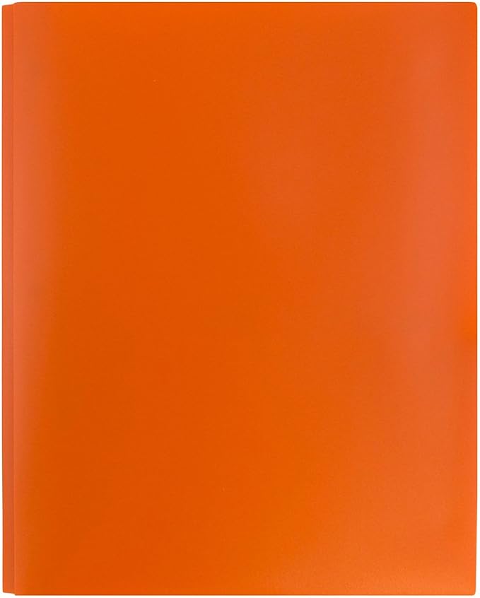 JAM PAPER Plastic Color POP Folders - 2 Pocket Durable Folders with Metal Prongs Fastener Clasps - Orange - Bulk 96/Pack - Image 5