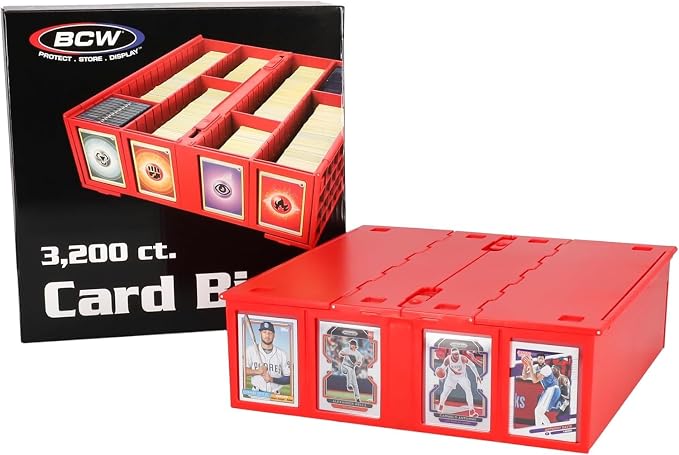 BCW Collectible Card Bin (2-Pack, Red) | Holds 3200 Cards Each | Includes 4 Dividers Per Bin | Storage for Pokémon, MTG & Sports Cards - Image 7
