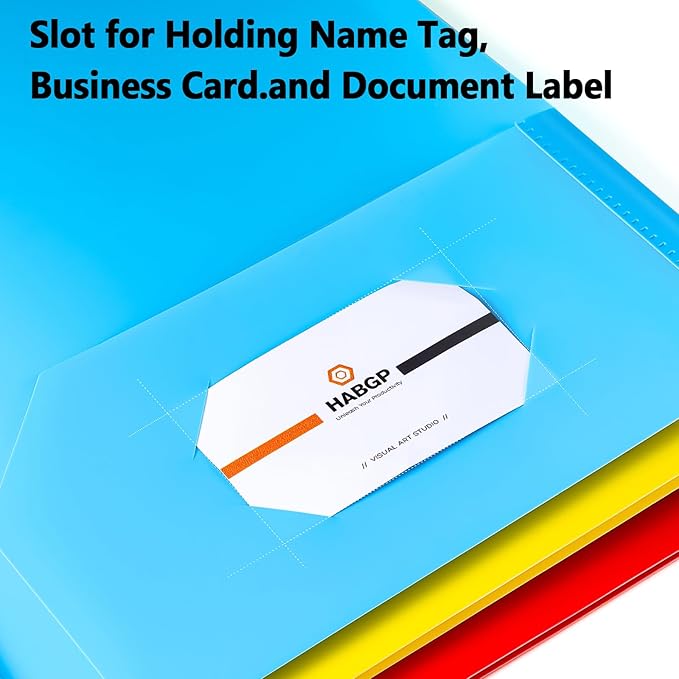 HABGP Plastic Folders with Pockets, 24 Color Heavy Duty Two Pocket Folders | Business Card Holder, for Office, High School - Image 7
