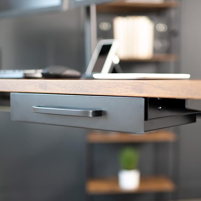 VIVO 13 inch Under Desk Mounted Sliding Pull-out Drawer for Office Desk, Pull Handle, Storage Organizer for Sit Stand Workstation, Black, DESK-DR1H-B | Sliding Steel Pull-out Drawer for Office Desk, Pull Handle, Storage Organizer for Sit Stand Workstat... - Image 9