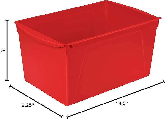 Storex Extra-Large Book Bin, Interlocking Plastic Organizer for Home, Office and Classroom, Assorted Colors, (71126E06C) (Pack of 6) - Image 7