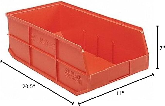 Quantum Storage SSB485 Stackable Shelf Bins Part Organizer - 20-1/2" x 11" x 7" - 6 Pack - Image 2