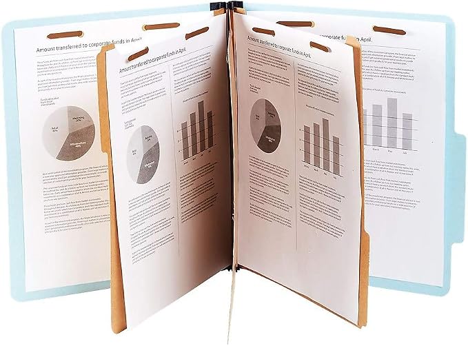 Staples® 60% Recycled Pressboard Classification Folder, 3-Dividers, 3 1/2" Expansion, Letter Size, Blue, 20/Box - Image 7