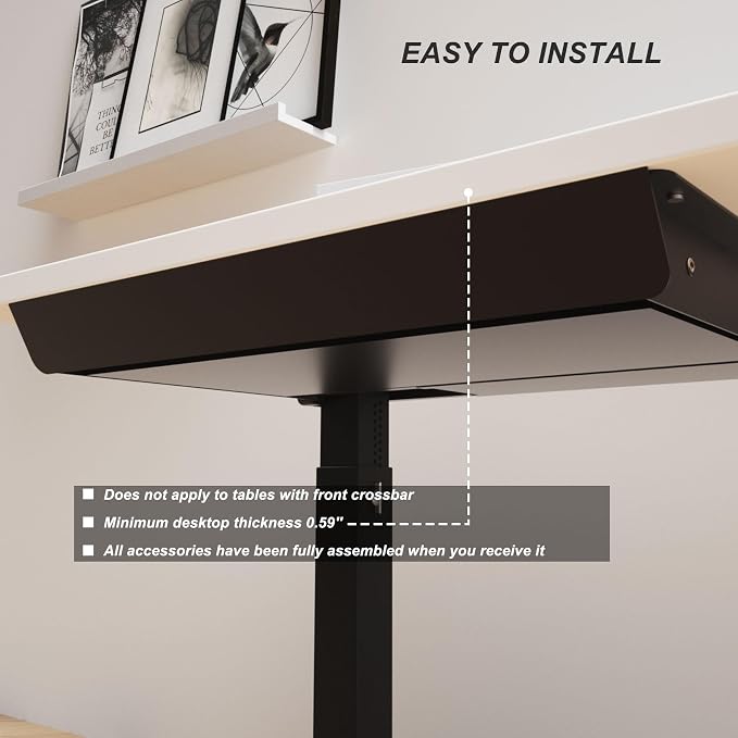 Large Under Desk Mounted Sliding Drawer with Pencil Tray and 60 Degree Tilt Panel to Pull Out, 22'' Long & 13'' deep Large Storage Organizer for Sit Stand Workstation - Image 7