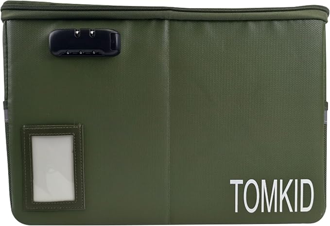 TOMKID Fireproof Document Box, Fire Proof Safe Box for Home Document Organizer with Lock, Fire Organizer Office Storage Cabinet for Hanging Letter/Legal Folder 16.1 x 12.9 x 11in (Green) - Image 6