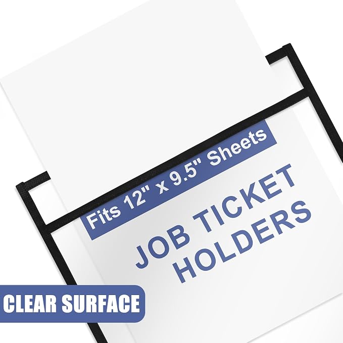 Job Ticket Holders 9x12, 30 Pack Sheet Protectors Plastic Paper Sleeves | Heavy Duty 8.5 x 11 Clear Document Protectors Dry Erase Pocket Sleeves for Shop Office Classroom Home School, Black - Image 8