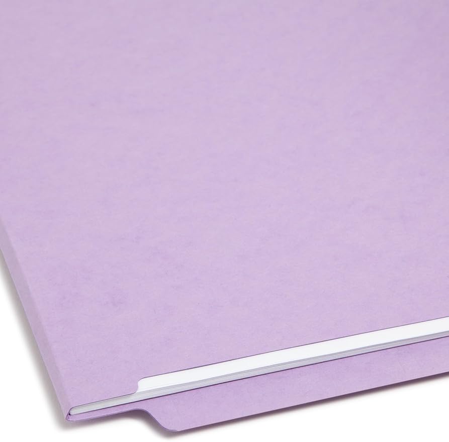 Smead End Tab Fastener File Folder, Shelf-Master® Reinforced Straight-Cut Tab, 2 Fasteners, Legal Size, Lavender, 50 per Box (28540) - Image 5