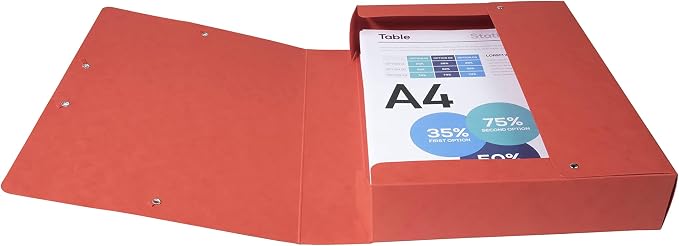 Exacompta - Ref 50605E - Pressboard Filing Box - 250 x 330mm in Size, Suitable for Holding A4 Documents, 6cm Spine, 600gsm Genuine Pressboard, Spine Label - Red - Image 2