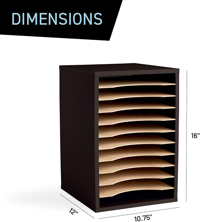 Safco Products Vertical Desktop Sorter, 11 Compartment, Black - Image 5