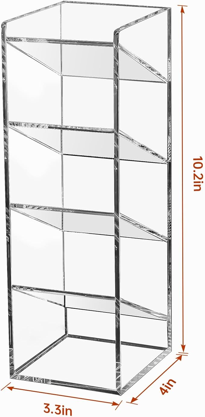 BEYGORM Acrylic Vertical Marker Organizer for 50 Markers, Desk Orgaizer | 5 Compartments Clear Angled Pen & Pencil Holder, Large Stationery & Art Supply Storage for School (10.2 x3.3 x 4 Inch) - Image 6