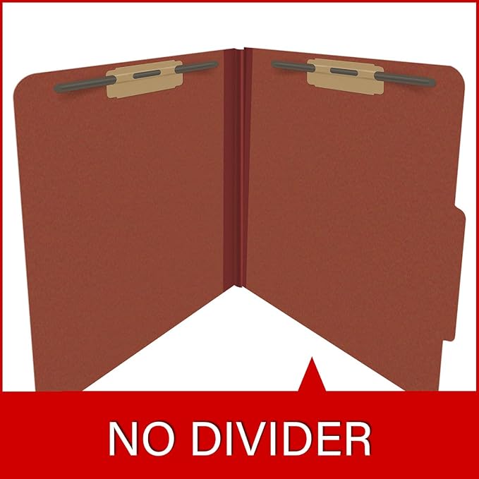 25 Pt. Pressboard Classification Folders, 2/5 Cut ROC Top Tab, Letter Size, No Dividers, Brick Red (Box of 25) - Image 8