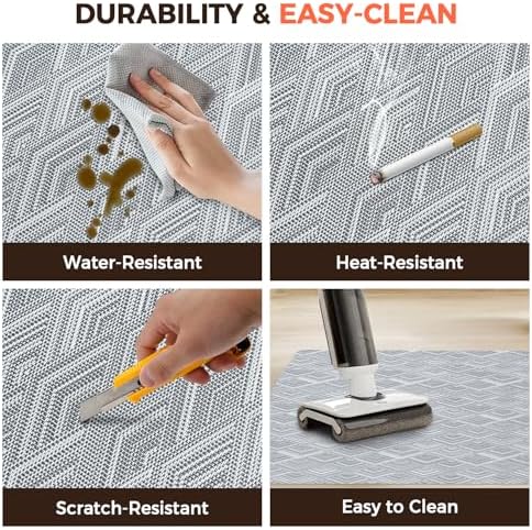 BAGAIL Office Chair Mat for Hardwood Floor, 35"x47" Heavy Duty Computer Chair Mat - Fast Flat & Smooth Glide - Non-Slip Desk Chair Floor Protector for Home Office - Gray Diamond - Image 6