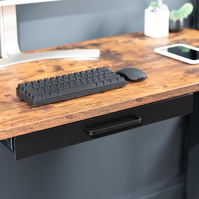 VIVO Black 22 x 9 inch Under Desk Storage Drawer, DESK-DR22H-B | Sliding Steel Pull-out Drawer for Office Desk, Pull Handle, Storage Organizer for Sit Stand Workstation, Holds 11 lbs - Image 9