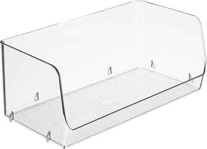 iDesign Stackable Open-Front Storage Bins, Clear | Kitchen and Pantry Organization - Image 9