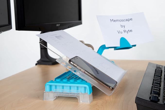 MemoScape Adjustable in-Line Document Holder for Typing | Reduce Neck Strain, Improve Focus, Boost Desk Organization, and Workflow | Paper Holder Stand for Desk and Home Office - Sky Blue (VUR 4020) - Image 6