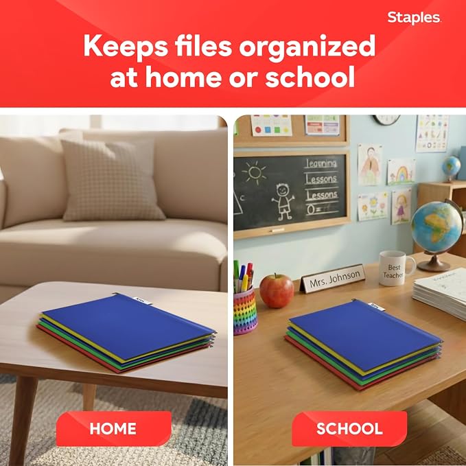 Staples® Hanging File Folder, 5-Tab, Letter Size, Assorted, 20/Box (ST13324/TR13324) - Image 7